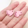 Acessórios para joias DIY 15 estilos pingentes de coração rosa e azul Dia dos Namorados chaveiros pulseiras colares etiquetas