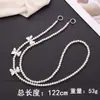 Bolso Cruzado de Perlas Irregulares Lanyard Largo Portátil para Teléfono Móvil Lanyard Sencillo de Perlas para Teléfono Móvil Cadena para Teléfono Móvil Cadena Cadena