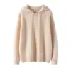 Cárdigan de Cachemira con Capucha y Punto Yuanbao Suelto Suéter para Mujer 2026 Otoño/Invierno Nuevo Abrigo de Lana Rojo Sudadera de Punto