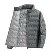 Chaqueta de plumón auto-calentable de grafeno transfronteriza para hombre, M-8XL, chaqueta de plumón de pato blanco cálida de invierno ligera