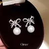 Aretes Colgantes Nudo Estrella Plata Zirconia Moño Perla Clásicos Moda Sencilla Exquisitos Versátiles Accesorios para Oreja Venta al por Mayor
