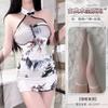 Ropa Popular de Internet Nuevo Cheongsam Estampado Mejorado Ropa Interior Sexy Sin Espalda Ajustado con Abertura Falda de Cadera Estilo Chino Estilo Nacional Camisón