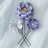 Horquilla de Flor de Jade Hetian y Sakura, Empaquetada Individualmente, Nuevo Estilo Chino Ceremonia de Apertura Accesorio para el Cabello Rojo Retro, Hecho a Mano