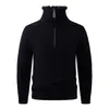 Suéter de punto cálido de manga larga para hombre, color liso, ajuste holgado, estilo europeo y americano, simple y casual, adecuado para otoño e invierno
