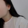Aretes de botón cuadrados elegantes y delicados franceses de flor estrella, moda moderna de personalidad surcoreana, joyería para la oreja de pedrería que combina con todo