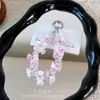 Pingente de Capa de Celular com Contas de Flor de Hortênsia Cordão Anti-Queda Cristal Acessório para Chaveiro de Carro Pingente de Bolsa Venda por Atacado