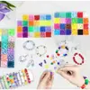 Cuentas de Cubo de Colores de 24 Compartimentos Transfronterizas Cuentas Sueltas Set de Cuentas para Manualidades Cadena para Teléfono Móvil Hecha a Mano Llavero Accesorios