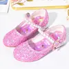 Sapatos de Cristal de Princesa para Meninas Sapatos de Primavera Kuromi Saltos Altos Infantis Moda Sapatos de Couro Infantis Sapatos de Performance