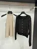 Cárdigan de punto versátil estilo coreano, adelgazante, a rayas, con bloques de color, nuevo conjunto de ropa exterior casual de manga larga con cuello redondo para otoño e invierno