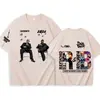 Camiseta de tamanho europeu transfronteiriça para o tour de Chris Brown e Usher 2026, para homens e mulheres, estilo Harajuku, manga curta, gola redonda, casual