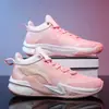 Tendencia Nacional Nuevo Resistente al Desgaste Antideslizante Profesional Combate Zapatos de Baloncesto para Hombre Absorción de Impactos Rebote Estudiante Malla Transpirable Deportivos Zapatos para Correr