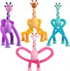 Brinquedo Tubo Telescópico Transfronteiriço Presente de Natal para Crianças Brinquedo Descompressor com Ventosa Tubo Telescópico de Descompressão Girafa