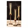 Transfronterizo para Amazon chapado en oro juego de tres piezas candelabro para el hogar decoración de mesa para boda fiesta de cumpleaños