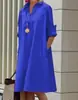 (Cárdigan Completo) 2026 Amazon Otoño Nuevo Producto Elegante Camisa de Temperamento con Cuello Estampado Manga Larga Vestido de Longitud Media