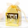 Amazon Boda Europea Láser Hueco Caja de Dulces Boda Dorado Cinta de Chocolate Cartón Fabricantes Venta al por mayor