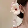 Vibración Suave Estilo Bosque, Pasador de Pelo con Borla de Flor Rosa Puro y Deseable, Pinza Lateral Versátil, Accesorio para el Cabello de Vacaciones para la Parte Posterior de la Cabeza