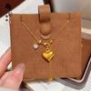 Tienda de Oro Mismo Estilo Collar de Corazón Picado Chapado en Oro Alta Retención de Color Floral Mariposa Moneda de los Cinco Emperadores Collar Venta al por Mayor
