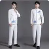 "Mil Milhas de Rios e Montanhas" Traje de performance para coro adulto estilo chinês para homens e mulheres, vestido com gola alta, saia longa, fantasia de performance, traje vermelho para competição de canto