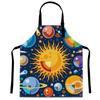 Delantal de dibujos animados transfronterizo restaurante barbacoa restaurante dibujos animados patrón espacial delantal decorativo doble bolsillo hebilla ajustable