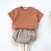 Ins Corea del Sur Mismo Estilo Ropa Infantil Verano Bebé Sencilla Cómoda Estilo Occidental Camiseta Casual Cómoda