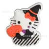 Nuevos Zapatos de Cueva de Halloween Decorativos Dibujos Animados Lindos Zapatos de Hello Kitty Hebilla de Zapato de Flor Especial Transfronterizo de Amazon Para en stock
