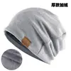 Suéter de Primavera y Otoño Gorro Cruzado Casual Holgado de Punto Gorra con Etiqueta de Cuero FS Gorro Baotou de Invierno Forrado de Lana para Hombre y Mujer Exterior