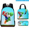 Nuevo Producto Transfronterizo Mario Mario Mochila para Estudiante Set de Tres Piezas Mochila Escolar Bolsa para el Almuerzo Mochila para Niños Estuche para Lápices