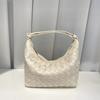 Primavera y Verano de Alta Gama Nuevo Mini Bolso Lonchera de Alta Gama Bolso de Mujer Bolso para Almuerzo Bolso Sobaco Bolso Satchel Bolso Tejido de Cuero Genuino