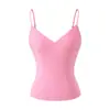 Top Regata Sexy de Tencel com Alça Fina para Meninas Quentes 2026 Novo Estilo de Verão com Bojo Decote V Profundo Top Camisola Modelador