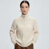 Cárdigan de Punto de Cachemira para Mujer Estilo Retro con Cremallera y Cuello Alto Chaqueta de Manga Larga Estilo Occidental Rayas Lana Base Suéter para el Trabajo