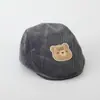 Touca de Bebê Outono e Inverno Chapéu de Urso Moderno para Meninos e Meninas Chapéu de Pala Quente Retrô Chapéu Frontal