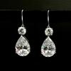 Nuevos Aretes de Gota de Agua con Zirconia Grande para Mujer, de Moda Europea y Americana, de Venta Caliente de Cao Shi, Aretes Exquisitos Brillantes Plateados