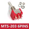 Microinterruptor Mts-102 103 Mts-202 203 con Terminal de Soldadura Interruptor de Palanca de 6 Pines Metálico Impermeable