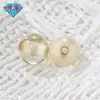 Huagang Gema Agujero Completo Color Champán Claro Circonita Piedra Suelta Mayoreo con Agujero Perlas de Circonita Cúbica para Hacer Pulseras
