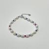 Juego de Collar y Pulsera de Perlas de Agua Dulce Zhuji para Mujer Casual y de Alta Gama con Cuentas Cadena Clavícula Cadena para Suéter de Otoño e Invierno Más Fácil de Combinar