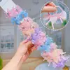 Anel de cabelo de flor colorida corda de cabeça de laço fofo elástico para rabo de cavalo infantil não machuca o cabelo acessórios de cabelo para bebê