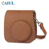 Adecuado para Cámaras Instantáneas Instax Mini8/8+/9/12/Cuky, Funda Protectora Tejida Artística Retro, Bolso de PU Retro
