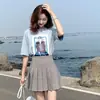Falda plisada blanca mujer estilo verano midi falda negra cintura alta línea A petite falda corta gris 2026 talla grande mm gordita