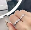 Anel de prata de lei S925 para homens e mulheres um par de anéis para amantes coração de amor abertura em forma de anel versátil da moda presente de dia dos namorados