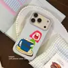 Aplicable a Apple 18promax Japonés y Coreano Caricatura Nicho 15 Rayas de Colores Puntos Funda para Teléfono iPhone16pro