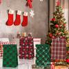 Bolsa de papel kraft con diseño de copos de nieve, diseño navideño, color rojo y verde, LB335