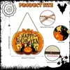 Letrero de madera de calabaza de Halloween transfronterizo para decoración de pared de dormitorio y sala de estar, letrero de puerta y colgador de puerta para decoración de fiesta de Halloween