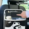 Bolsa de Armazenamento para Carro Panda Fofo Couro Multifuncional Grande Capacidade Lixeira Suspensa para Carro Balde de Armazenamento para Guarda-chuva