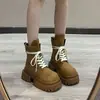 Botas Martin estilosas de salto grosso para mulheres, cool e retrô, nova coleção outono/inverno, super populares, que aumentam a altura e antiderrapantes, 2026