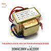 Transformador de isolamento com pedal de cobre puro para aumento de potência 20W 380V para 220V saída única com tampa de blindagem anti-interferência