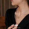 Collar de Perlas con Forma de Serpiente Chapado en Oro Real de 18 Quilates Cadena para Clavícula de Circonita Estilo Retro Francés Lujo Accesible Collar de Moda de Alta Gama