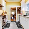 Tapetes de piso para cozinha estilo americano para envio internacional, absorventes, resistentes à sujeira, fáceis de manter, tapetes de pé em formato de tira longa, conjunto de tapetes para porta de entrada