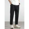 LiquidaciónEstilo Japonés Anti-Arrugas Tencel Forma de Cono Pantalones Casuales de Verano para Hombre Cintura Elástica Hielo Seda Rectos Largos