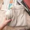 Calça de Seda de Gelo Wide-Leg 2025 para Mulheres, Calça Casual de Verão Fina de Cintura Alta com Efeito Drapeado, Calça Reta Estreita Solta Emagrecimento
