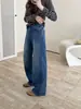 Calça Jeans Reta Receita Secreta~Avançada Ouro Negro Tecido Elástico em Quatro Direções Perna Estreita Perna Larga Cintura Alta Emagrecimento Outono Inverno Jeans Reta Feminino